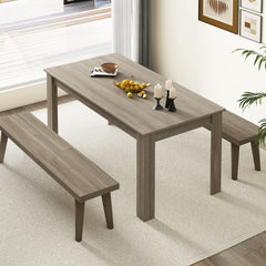 Mesa de Comedor Empalmada Rectangular con Patas en L Resistentes 160 x 80 x 76 cm Marrón