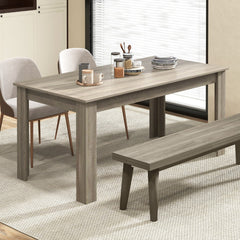 Mesa de Comedor Empalmada Rectangular con Patas en L Resistentes 160 x 80 x 76 cm Marrón