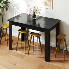 Mesa de Comedor Extensible Mesa de Cocina Moderna con Superficie Ajustable Patas en Forma de L Carga de 110 KG 158 x 70 x 76 cm Negro