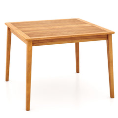 Mesa de Comedor Exterior para 4 Personas Cuadrada de 100 cm con Agujero para Sombrilla de 5 cm Natural
