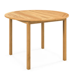 Mesa de Comedor Redonda de Madera de Acacia para 4 Personas Mesa de Jardín con Orificio para Sombrilla para Terraza 110 x 75 cm Natural