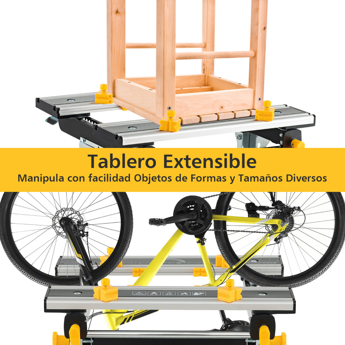 Mesa de Trabajo Plegable Banco de Trabajo Portátil con Plataforma Inclinable y Altura Ajustable en 7 Niveles de Alumnio Carga 100 KG