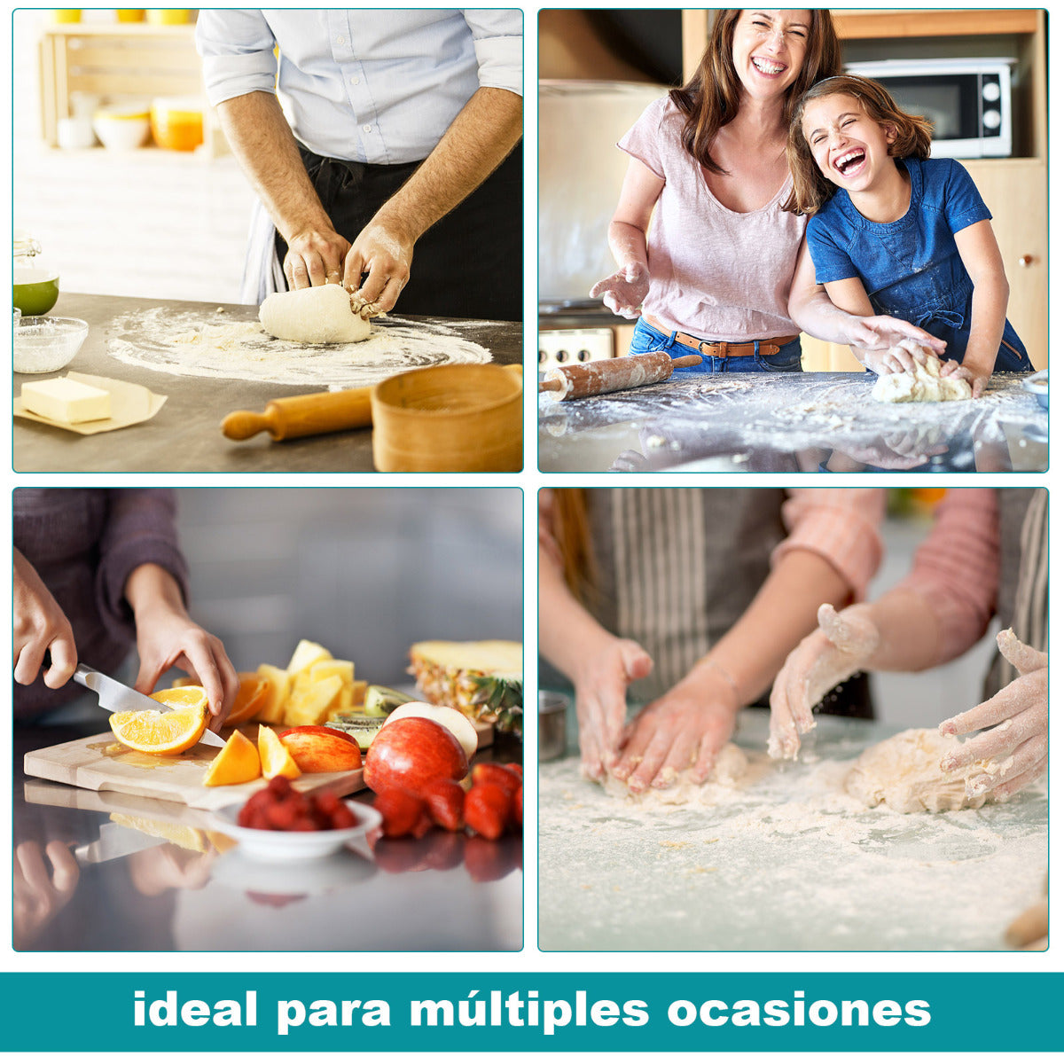 Mesa de Trabajo en Acero Inoxidable con Ruedas Bloqueables Carrito para Cocina con Repisa Inferior Regulable Plata 122 x 61 cm