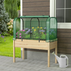 Mini Invernadero con Puerta con Cremallera de Subida Cubierta PE Impermeable Marco de Metal 118 x 55 x 60 cm-Verde