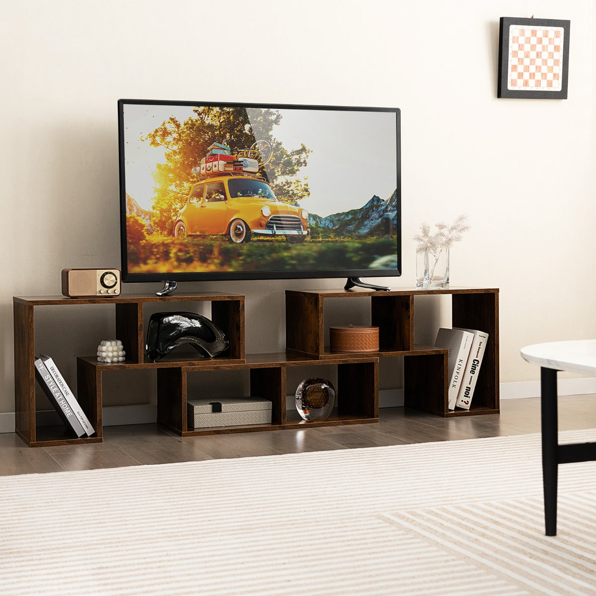 Mueble Consola de TV de 3 Piezas de Combinación Centro de Entretenimiento para TV hasta 65’’ para Salón Marrón