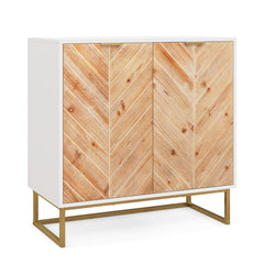Armario de Almacenamiento Mesa de Consola con Puertas y Estante Mueble de Centro con Patas Metálicas Moderno para Salón Comedor Blanco