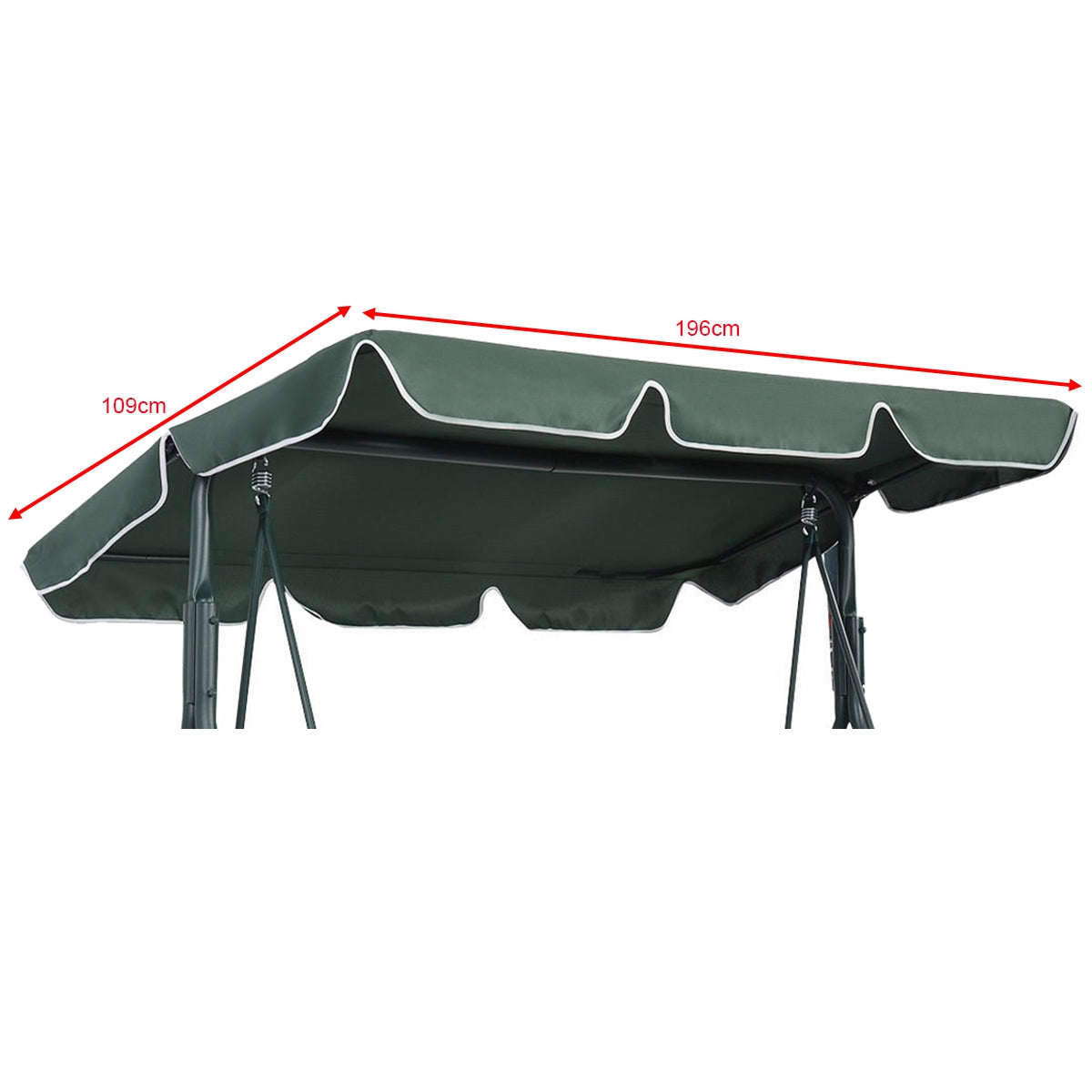 Toldo Tratamiento Impermeable para Jardín Patio Poliéster Verde-196 x 109 cm