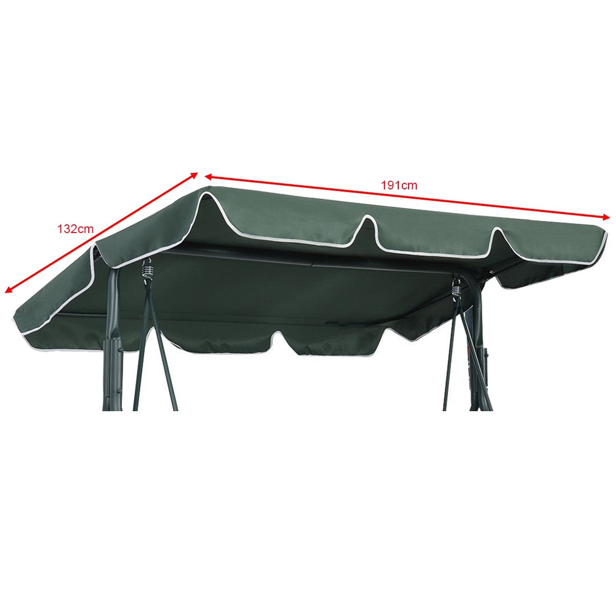 Toldo Tratamiento Impermeable para Jardín Patio Poliéster Verde-191 x 132 cm