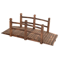 Puente de Jardín Madera para Estanque Jardín Hogar Decorativo con Barandilla 150x67x55 cm