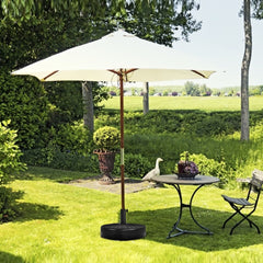 Base para Sombrilla Soporte Rellenable para Parasol Playa Jardín Terraza Patio Negro φ51 x 13 cm