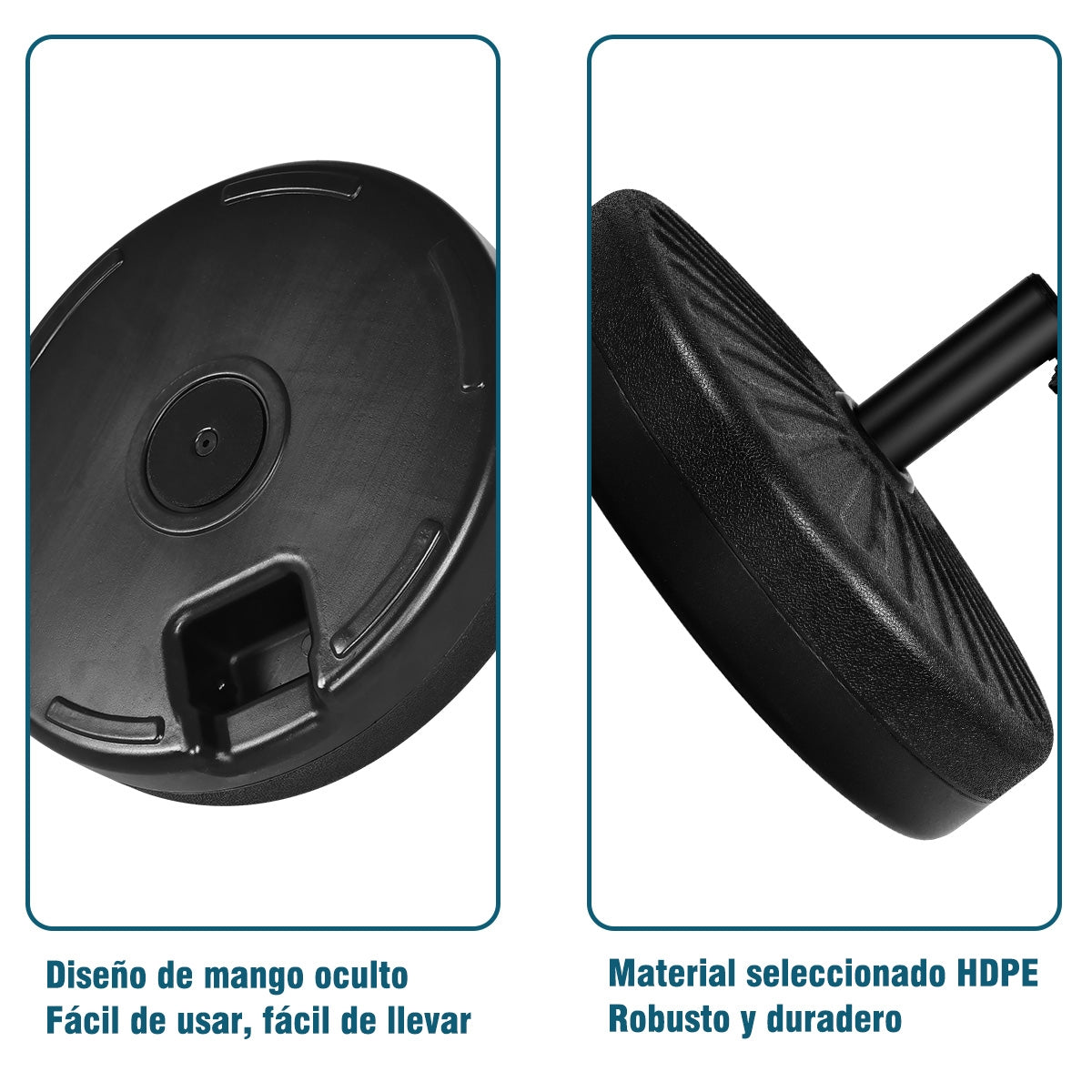 Base para Sombrilla Soporte Rellenable para Parasol Playa Jardín Terraza Patio Negro φ51 x 13 cm