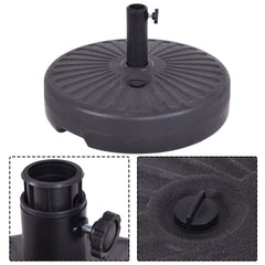 Base para Sombrilla Soporte Rellenable para Parasol Playa Jardín Terraza Patio Negro φ51 x 13 cm