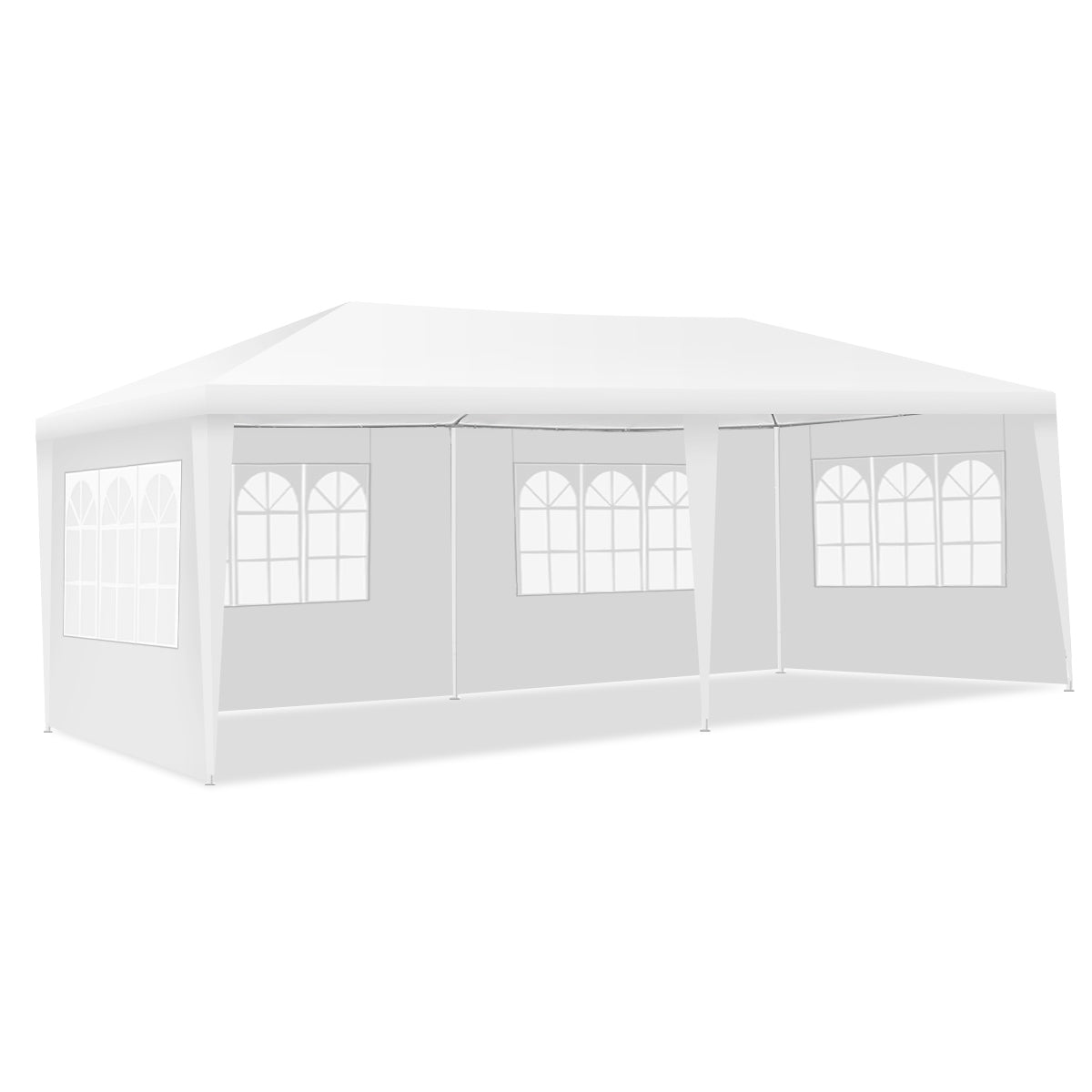 Carpa de Exterior Entoldado para Bodas Portátil con 4 Paredes Removibles Glorieta para Eventos Refugio Patio Blanco 6 x 3 x 2,5 m