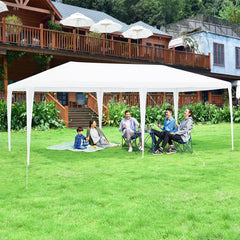Toldo Glorieta para Barbacoa con 4 Cortinas Laterales Removibles y 2 Puertas con Cremallera Blanco 6 x 3 x 2,5 m