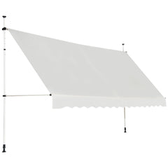 Toldo Telescópico Retráctil Anti Rayos UV Impermeable con Manivela Manual Altura Regulable para Ventana Balcón Jardín Beige 395 x 120 cm