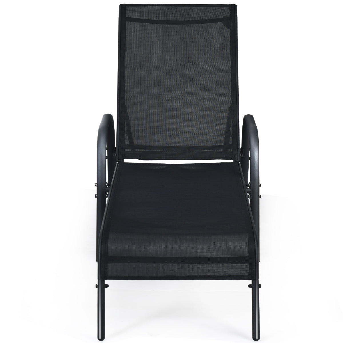 Silla Reclinable Plegable de Exterior con Respaldo Regulable para Playa Balcón Piscina Veranda Negro 192 x 66 x 61,5 cm
