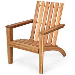 Silla Adirondack de Madera Acacia de Jardín Ergonómico con Apoyabrazos Sillón para Balcón Patio Piscina Terraza 69 x 73 x 85 cm Natural