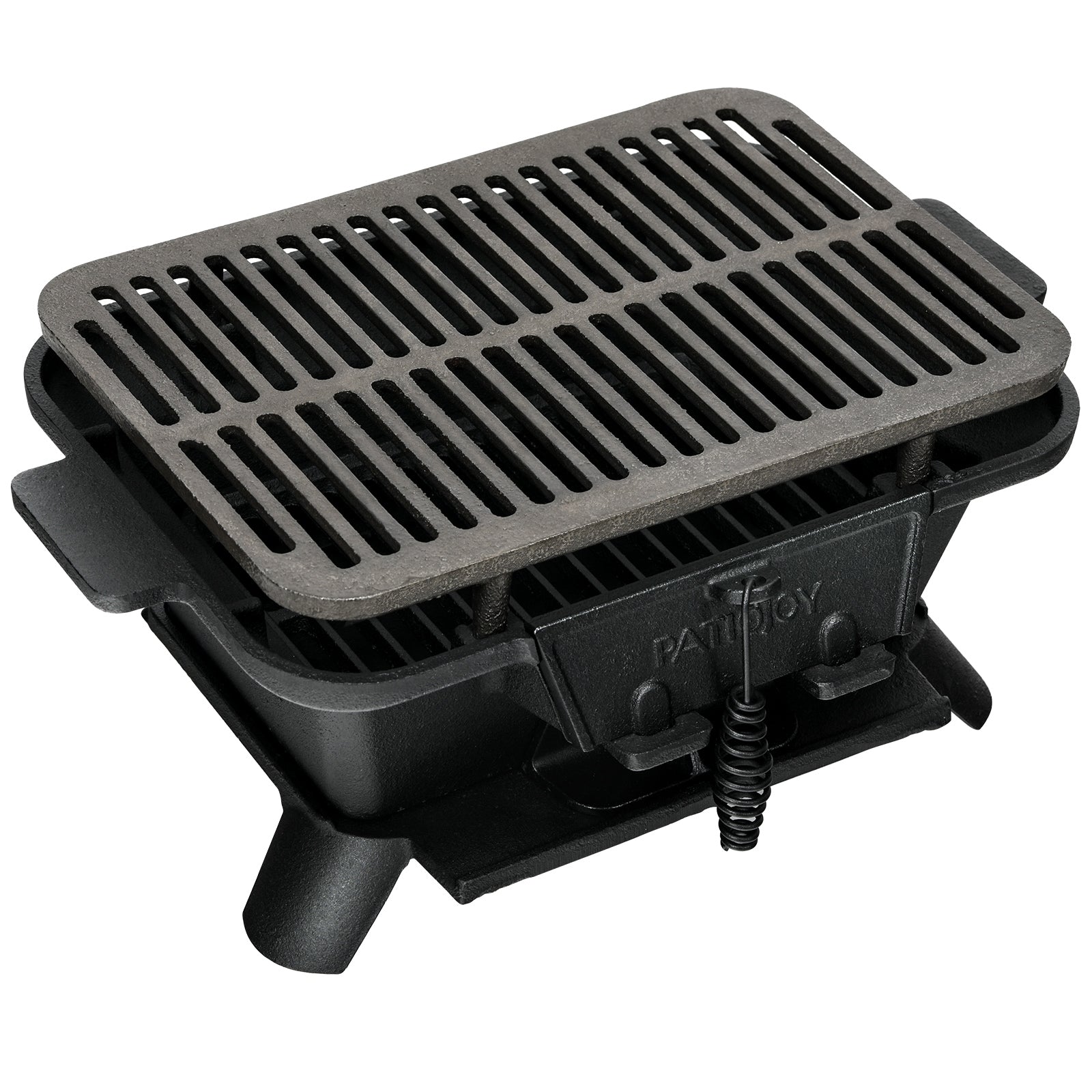 Parrilla de Barbacoa Portátil en Fundición para Picnic Exterior Camping Negro 40 x 27 x 18 cm