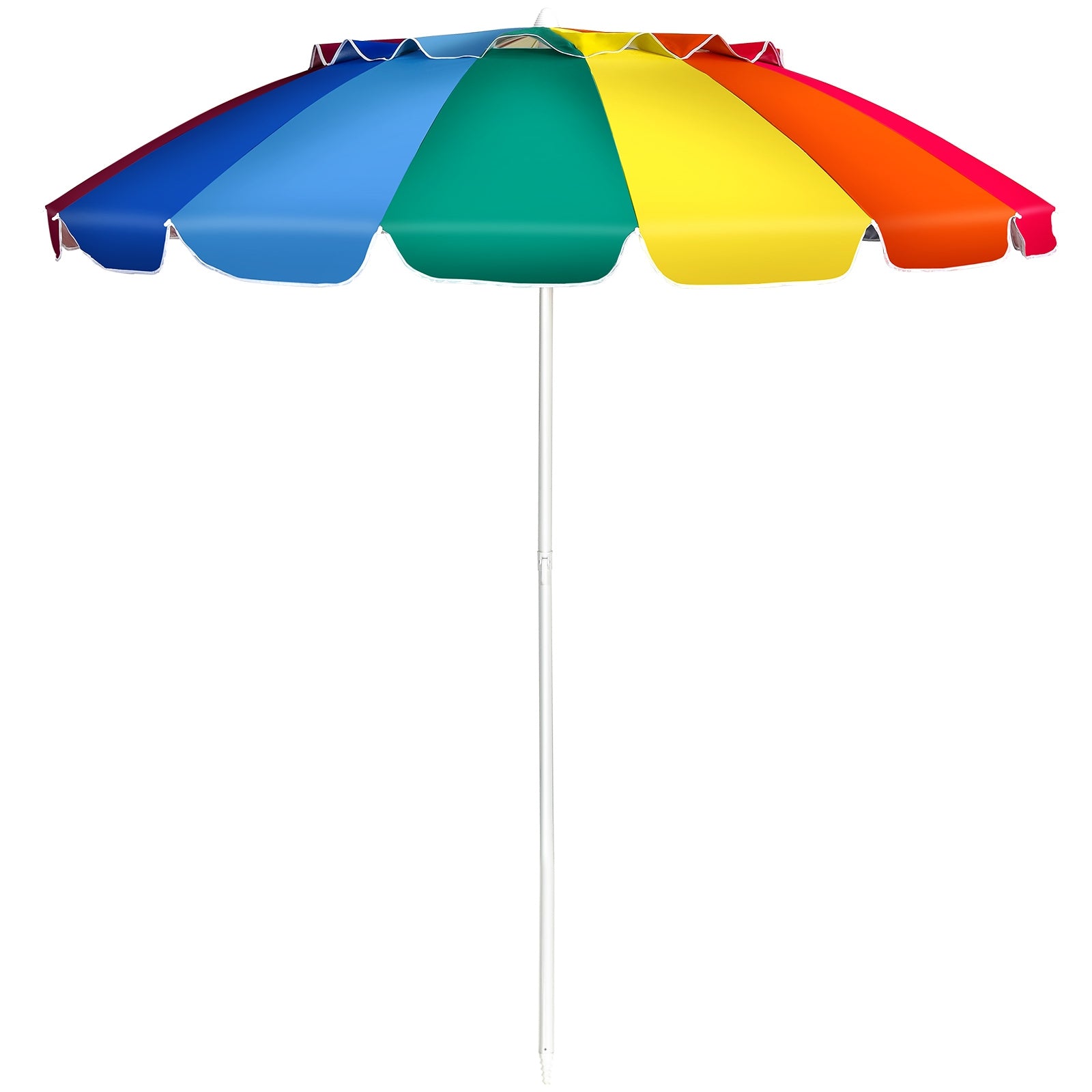 Sombrilla de Playa Parasol Regulable con Protección Solar UPF50+ Inclinable Portátil de Exterior Jardín Color Iris 2,2 x 2,45 m