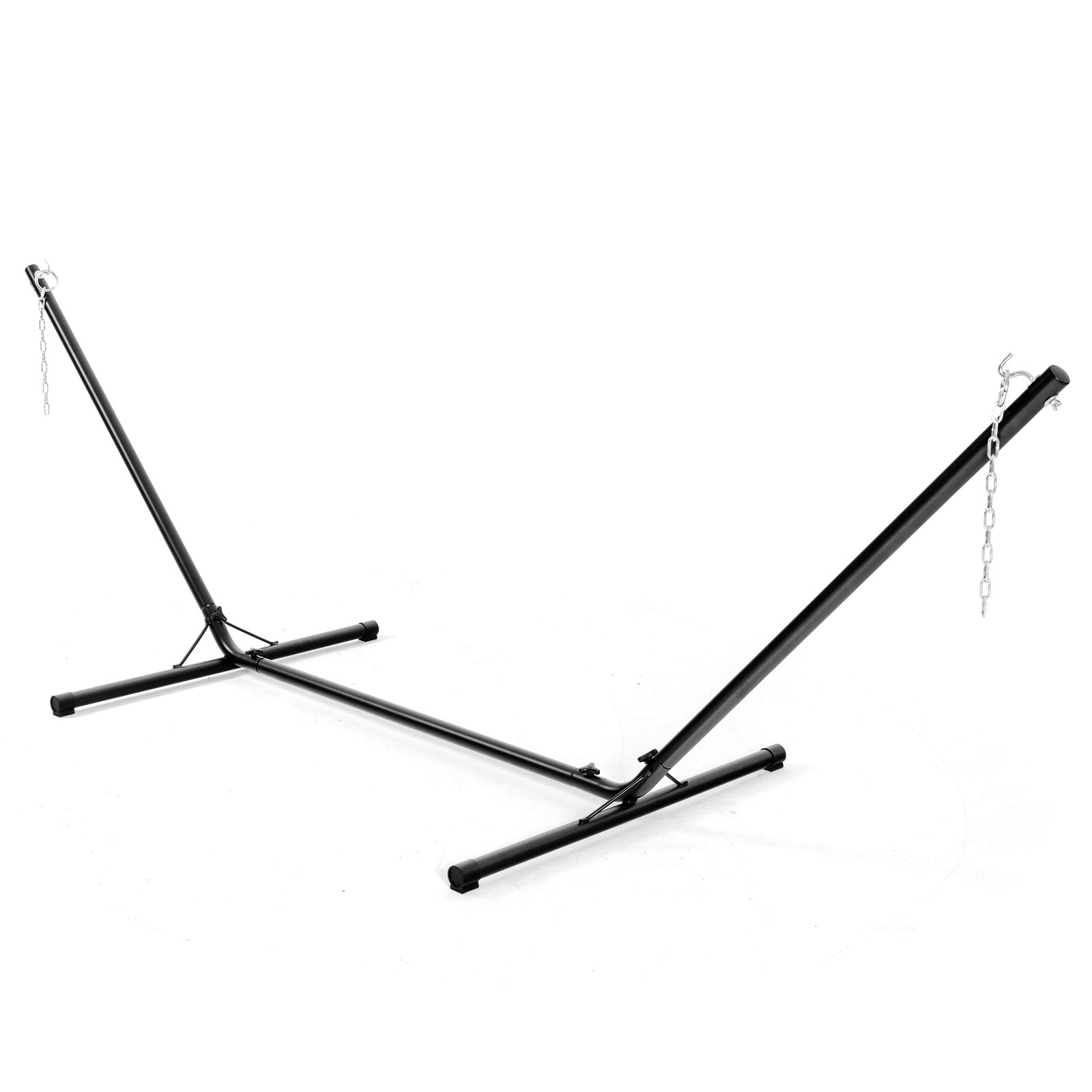 Soporte Universal para Hamaca Base Regulable en Acero para Hamaca Portátil con Gancho y Cadena Negro 330 x 101 x 110 cm