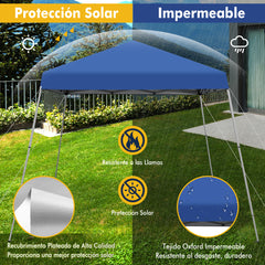 3x3m Pabellón Emergente para Exteriores Carpa Plegable con Pata Inclinada Protección Solar UPF50+ Refugio de Sombra Azul