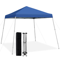 3x3m Pabellón Emergente para Exteriores Carpa Plegable con Pata Inclinada Protección Solar UPF50+ Refugio de Sombra Azul