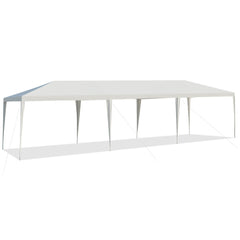 3 x 9 M Pabellón Impermeable al Aire Libre Carpa Grande con Estacas Cuerdas para Fiesta Boda Barbacoa en Playa Blanco