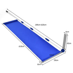 Pala Nieve de 189-620 cm Pala Quitanieves de Aluminio con Mango Extensible y Antideslizante con Pomo de Ajuste para Remover Hojas Mojadas