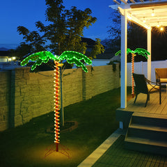 Palmera Tropical Artificial con Led 154 cm Palmera Iluminada Realística con Luces Base Plegable Decorativa para Casa Fiestas Navidad