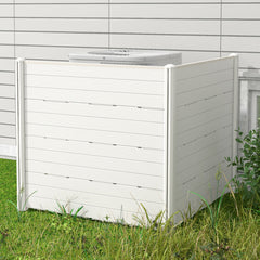 Pantalla de Privacidad Valla para Exterior con 5 Estacas de Tierra 2 Paneles de Valla de HDPE para Jardín Terraza 120 x 115 cm Blanco