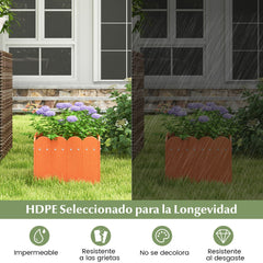 Paquete de 2 Jardineras Cuadradas Maceta de HDPE Resistente Intemperie con Huecos de Drenaje para Porche Balcón 32 x 30 x 25 cm Naranja