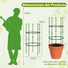 Paquete de 3 Enrejados de 102 cm para Jardín Soportes Ajustable de Alta Resistencia para Plantas Enredaderas con Clips y Lazos Verde