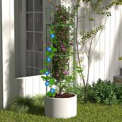 Paquete de 3 Enrejados de 154 cm para Jardín Soportes Ajustable de Alta Resistencia para Plantas Enredaderas con Clips y Lazos Verde