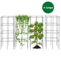 Paquete de 4 Jaulas para Tomates Soporte para Plantas Trepadoras Verticales de Jardín Resistente al Óxido y Sólido para Uvas Enredaderas