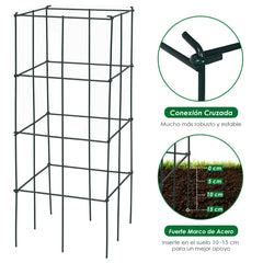 Paquete de 4 Jaulas para Tomates Soporte para Plantas Trepadoras Verticales de Jardín Resistente al Óxido y Sólido para Uvas Enredaderas