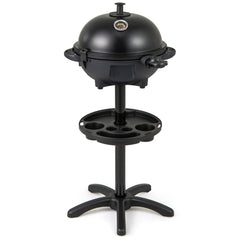 Parrilla Eléctrica 1200W para Barbacoa con Placa de Cocción Antiadherente de 2 Zonas Temperatura Ajustable Negro