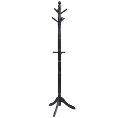 Perchero con 9 Ganchos Soporte para Abrigos con Base de Tres Patas y Altura Ajustable Hasta 175cm-Negro