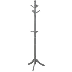 Perchero con 9 Ganchos Soporte para Abrigos con Base de Tres Patas y Altura Ajustable Hasta 175cm-Gris