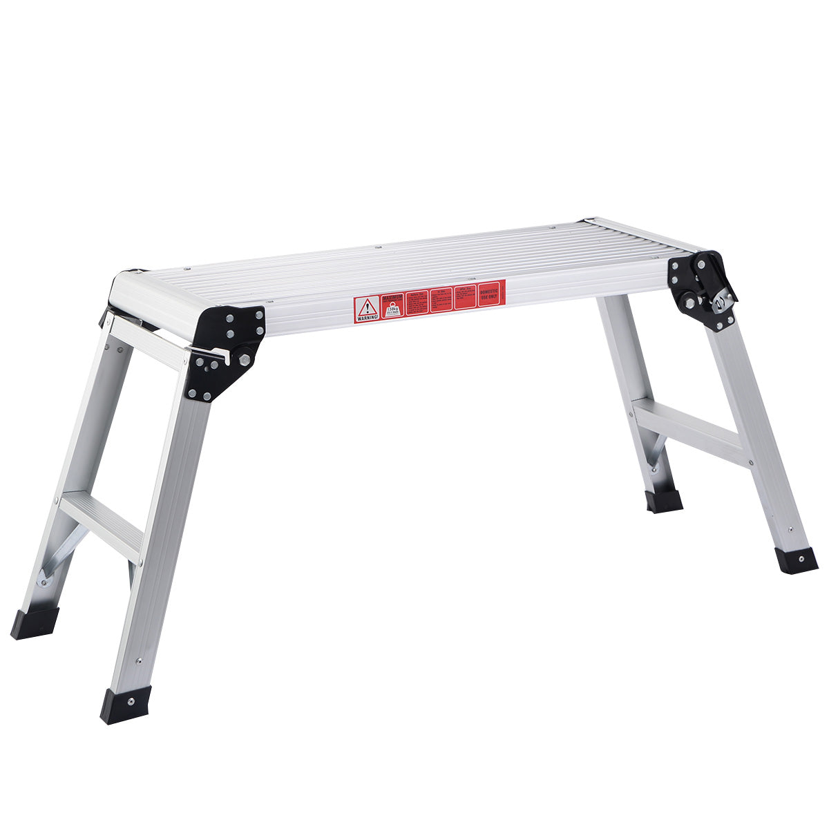 Plataforma de Trabajo Escalera de Aluminio con Bloqueo de Seguridad Soporte Triangular Banco de Trabajo para Camiones Hogar Carga 150 kg
