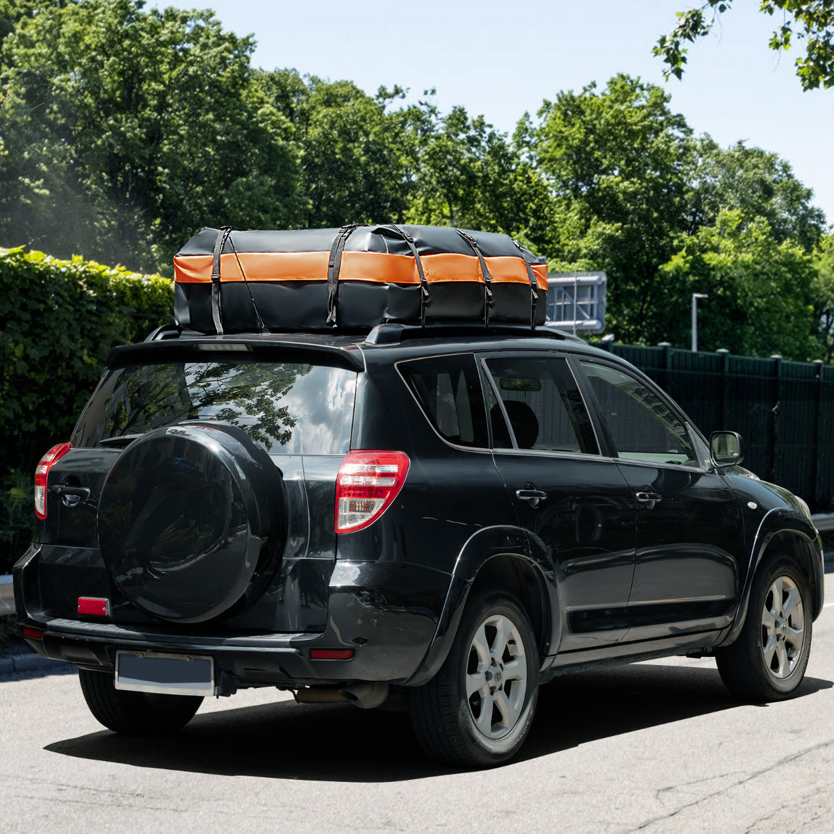 Portaequipajes de Techo de 600 L Impermeable para Todos los Coches con/sin Baca Bolsa de Equipaje 132 x 100 x 43 cm