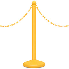 Set de 6 Postes de Plástico con 5 Cadenas Desmontable Barreras de Seguridad con Base para Interior y Exterior 98 x 33 cm Amarillo
