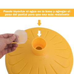 Set de 6 Postes de Plástico con 5 Cadenas Desmontable Barreras de Seguridad con Base para Interior y Exterior 98 x 33 cm Amarillo