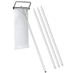 Pala para Techo de Nieve de Aluminio Remoción de Nieve Ajustable con 4 Varillas Longitud Máxima de 619 CM 2 Ruedas Cabeza Ancha para Garaje
