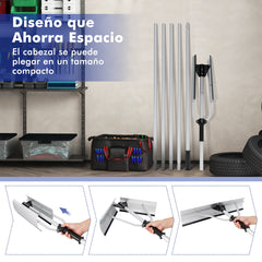 Rastrillo de Nieve de Aluminio Herramienta de Limpieza de Techo con Cabezal Plegable Longitud Máxima de 634 CM 5 Barras Desmontables