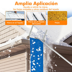 Rastrillo de Techo de 151-661 cm para Quitar Nieve con Poste de 5 Secciones Marco de Aluminio y Mango Antideslizante para Casa y Vehículo