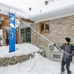 Rastrillo de Techo de 151-661 cm para Quitar Nieve con Poste de 5 Secciones Marco de Aluminio y Mango Antideslizante para Casa y Vehículo