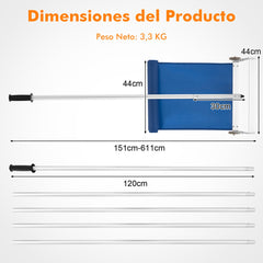 Rastrillo de Techo de 151-661 cm para Quitar Nieve con Poste de 5 Secciones Marco de Aluminio y Mango Antideslizante para Casa y Vehículo