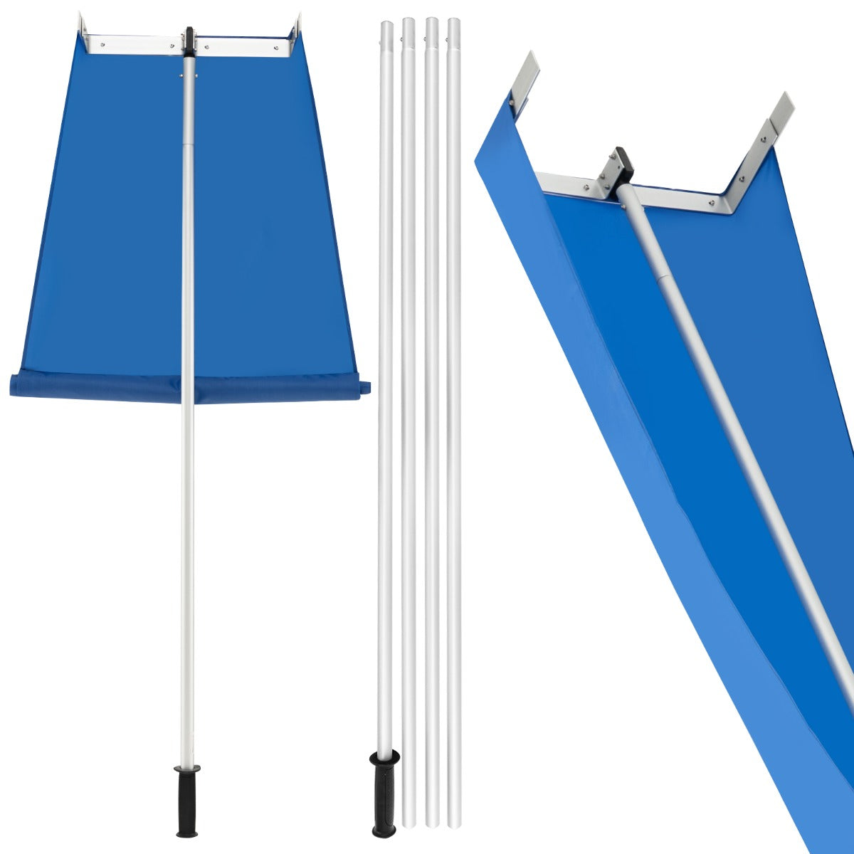 Rastrillo de Techo de 170-608 cm para Quitar Nieve con Ruedas Mango Antideslizante Herramienta y Liviana de Aluminio para Casa y Garaje