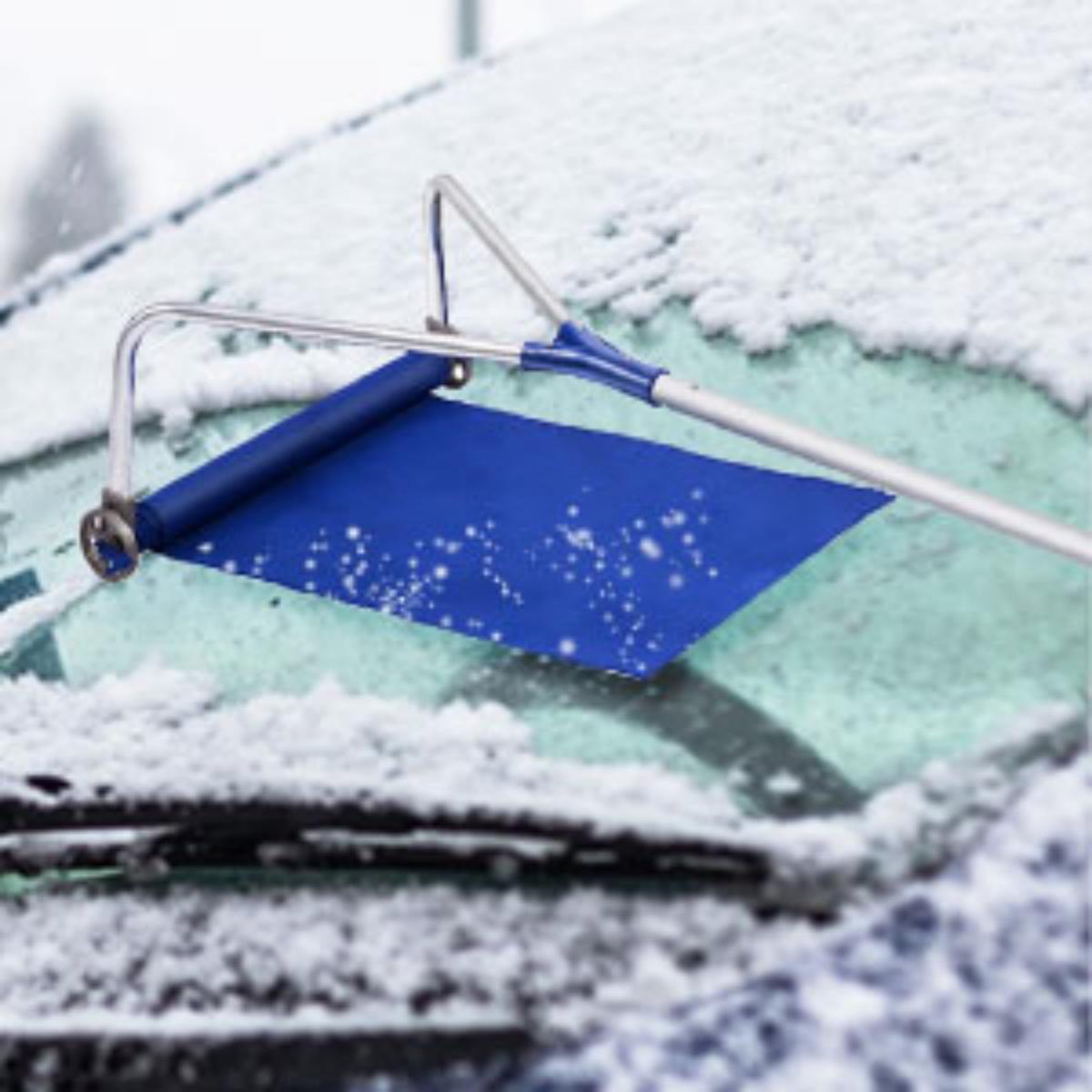 Rastrillo Pala de Nieve Tejado Extensible 180-661cm Ligera Rastrillo Quitanieve de Aluminio con Ruedas Asa Ajustable Antideslizante