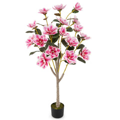 Árbol Artificial de Magnolia de 130 cm con Hojas de PEVA Troncos Multirramificados Musgo Realista